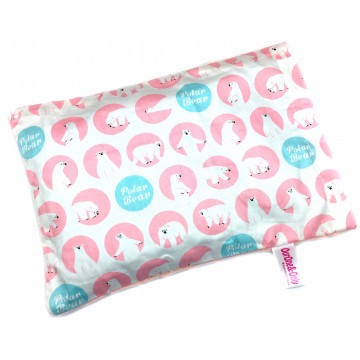 Pink Polar Bear Cotton Minky Short Husk Pillow