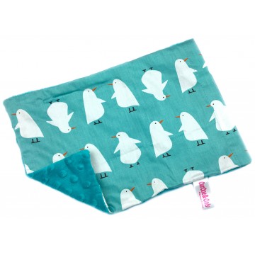 Teal Penguin Cotton Minky Short Pillow Case