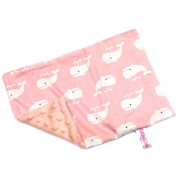 Pinky Whale Cotton Minky Short Pillow Case
