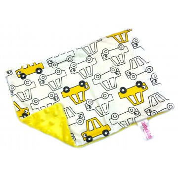 Yellow Cars Cotton Minky Short Pillow Case