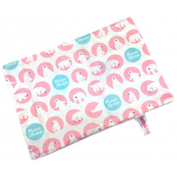 Pink Polar Bear Full Cotton Short Pillow Case
