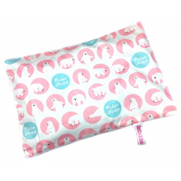 Pink Polar Bear Full Cotton Short Husk Pillow